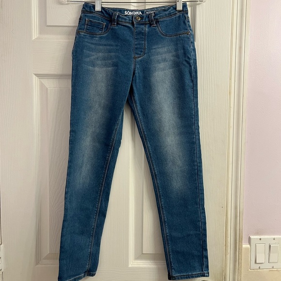 Sonoma Girls Jeggings Jeans Size 12 Blue Stretchy - Picture 1 of 16